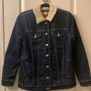 Levi’s Women Sherpa Trucker Jean Jacket, Bk S